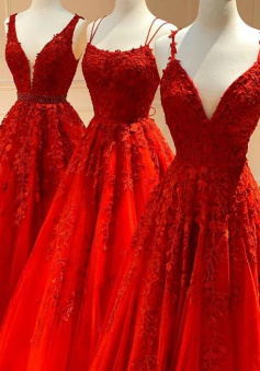 Elegant red Long Prom Dress, Evening Formal Dress
