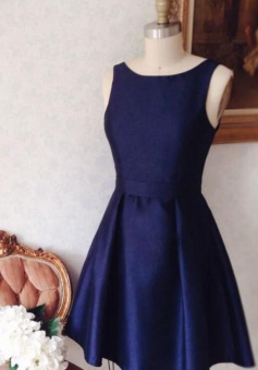 Cute Short Navy Blue Homecoming Dress