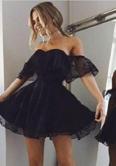 Beautiful Sexy Off Shoulder Mini Prom Dress