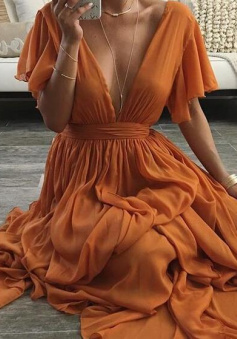 Charming V-Neck Chiffon Evening Dresses