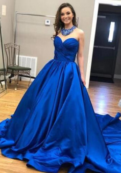 Gorgeous Sweetheart Royal Blue Mermaid Stain Prom Dress