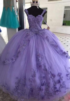 Vintage ball gown tulle prom dresses lace applique evening dresses