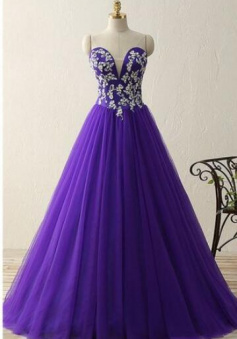 Charming Sweetheart crystal beads tulle prom dress