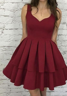 Cute short satin prom dress homecoming dress