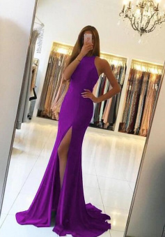 Mermaid formal backless prom evening gowns