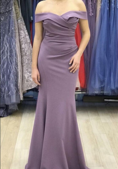 Elegant off the shoulder mermaid prom dresses formal gown