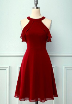 Cute Burgundy Cold Shoulder Short Homecoming Dresses