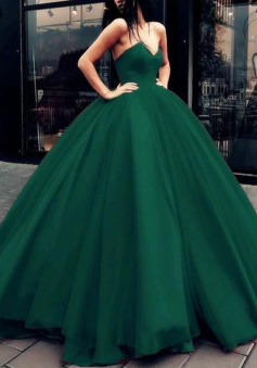 Ball Gown Dark Green Formal Prom Dress