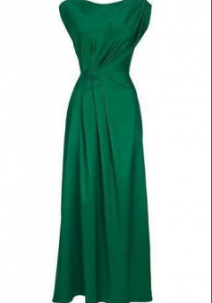 A Line Sleeveless Green Long Prom Dresses