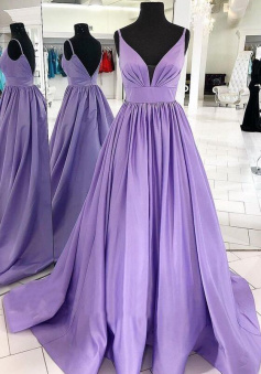 A-line senior long prom evening dresses