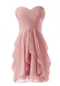 Best-selling Sweetheart A-line Short Ruffle Blush Pink Bridesmaid Dress