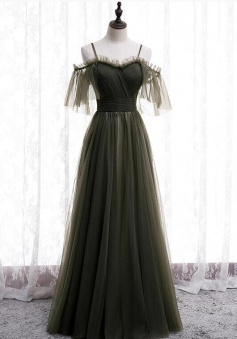 A-Line Sweetheart Tulle Prom Dresses