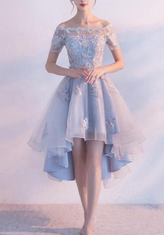 Lovely Tulle High Low Short Homecoming Dresses