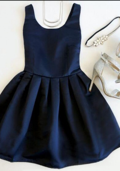 Fashion Navy Blue Prom Dress
