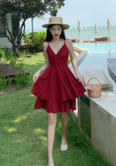 Fashion A line v neck backless Short dress