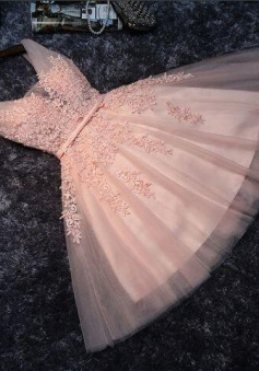 Princess Tulle Blush Pink Short Homecoming Dress