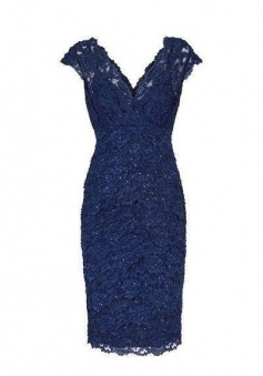 Sexy V Neck Navy Blue Lace Mother of the Bride Dress