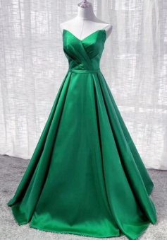Simple Floor Length Stain Formal Dress