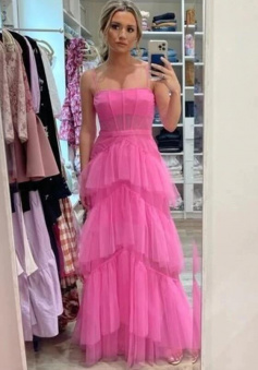 Hot Pink High Low Prom Dresses Formal Graduation Dresses