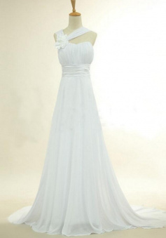 Elegant White Chiffon Wedding Dresses