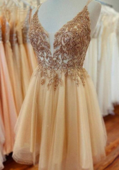 Sexy Tulle Short Homecoming Dresses Sequin Evening Dress