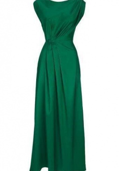A Line Green Sleeveless Party Dress Long Chiffon Prom Dress