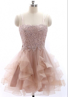 Vintage Tulle Mini Prom Homecoming Dress