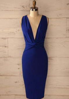 Simple V Neck Short Homecoming Dress