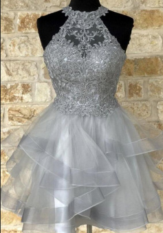 Cute Tulle Short Prom Dress Homecoming Dress With Lace