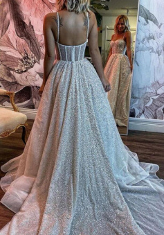 Mermaid A-line Sequin Shiny Long Prom Dress - Wisebridal.com
