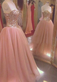 Sparkly Sequined Ball Gown Prom Dresses Sweet 15 Dresses