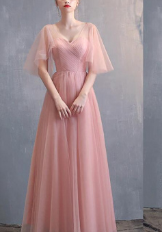 A-Line Sweetheart Pink Bridesmaid Dress
