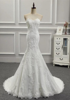 Mermaid Sweetheart Ivory Lace Wedding Dresses