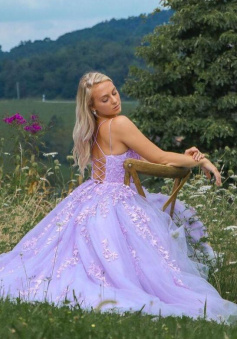 Mermaud modest lilac long lace prom dresses for teens