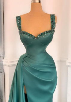 Sexy Mermaid Formal Prom Dresses With High Silt