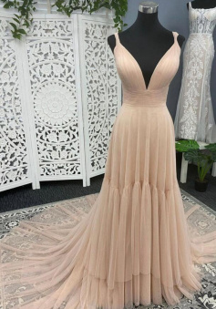 Mermaid tulle long prom dress evening dress