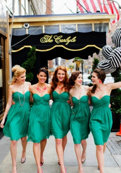 Hunter Sweetheart Knee-length Ruched Chiffon Bridesmaid Dress CHBD-70938