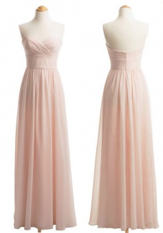 Cheap Sweetheart A-line Long Chiffon Bridesmaid Dress