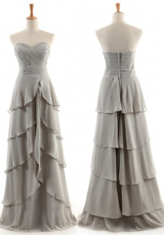 Fashion A-Line Sweetheart Floor-length Chiffon Bridesmaid Dresses CHDT100090