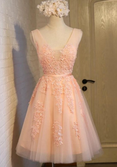 Charming Tulle Short Homecoming Dresses With Lace