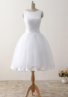 Cute Short Beach Wedding Dresses Bridal Gowns With Bow