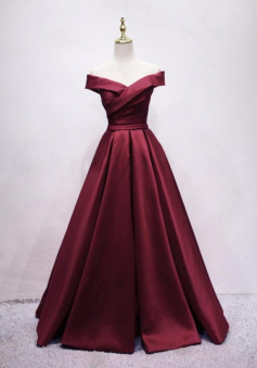 Gorgeous Off the Shoulder Long Stain Prom Dress