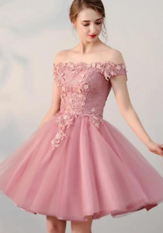 Charming Dusty Pink Short Prom Dress