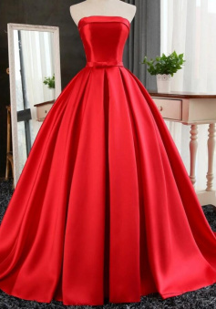 Beautiful Floor Length Satin Prom Dress Sweet 16 Gown