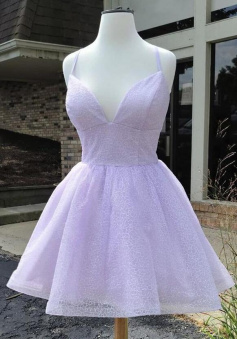 A Line tulle short homecoming dress