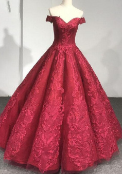 Ball Gown Off Shoulder Lace Quinceanera Dress