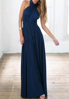 Simple backless chiffon prom dress