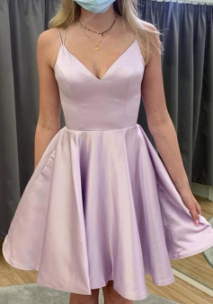 A line cute short prom dress