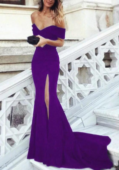 Sexy Mermaid Leg Slit Long Evening Dress