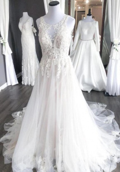 Mermaid A line Tulle lace Wedding Dresses